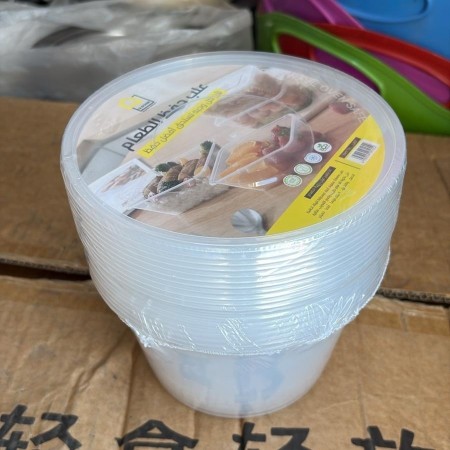 طقم علب بلاستيك شفاف لحفظ الطعام 10 قطع ( مستطيل - مدور )